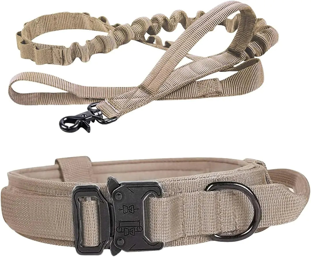 Tactical Outdoor Dog Leash for Large Dogs with Collar