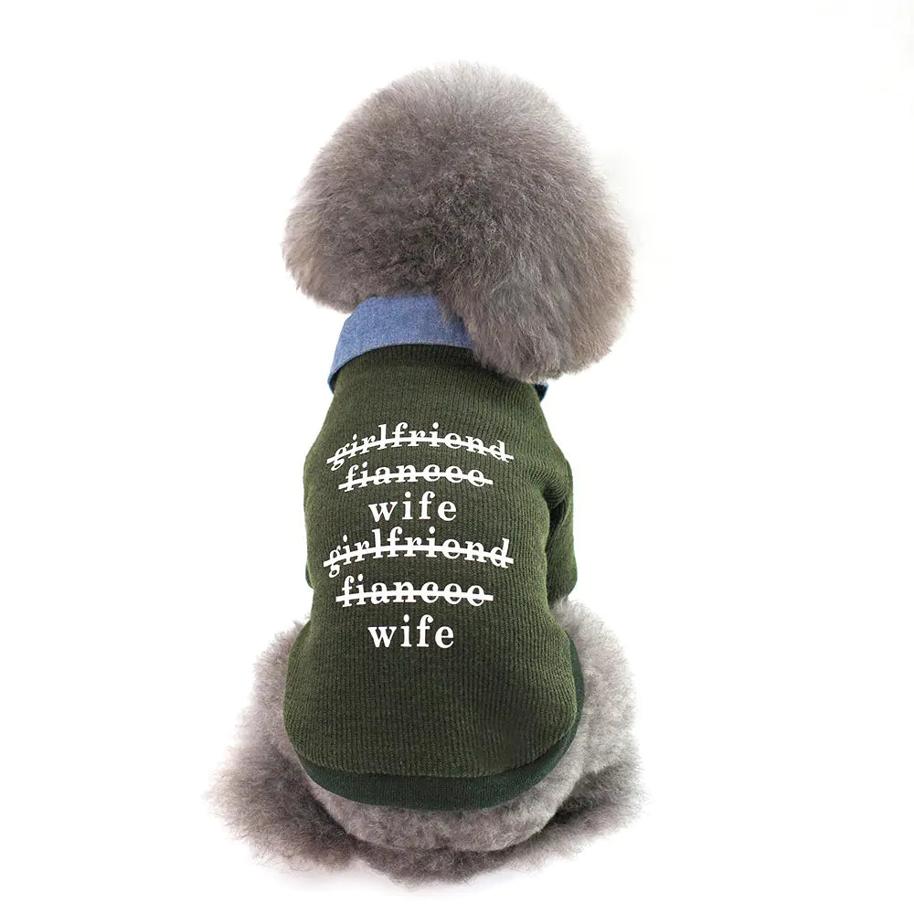 Chic Cardigan Dog Hoodie - Small Breed