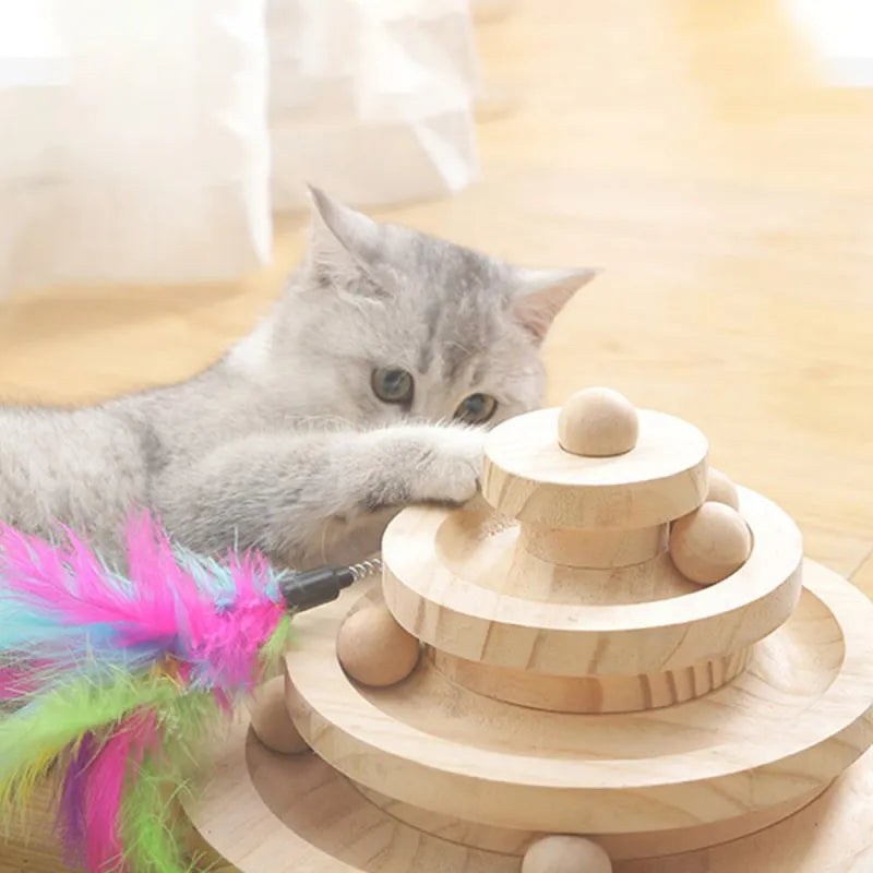 🐾 Three-Layer Cat Climbing Frame with Turntable Ball — The Ultimate Play & Exercise Hub