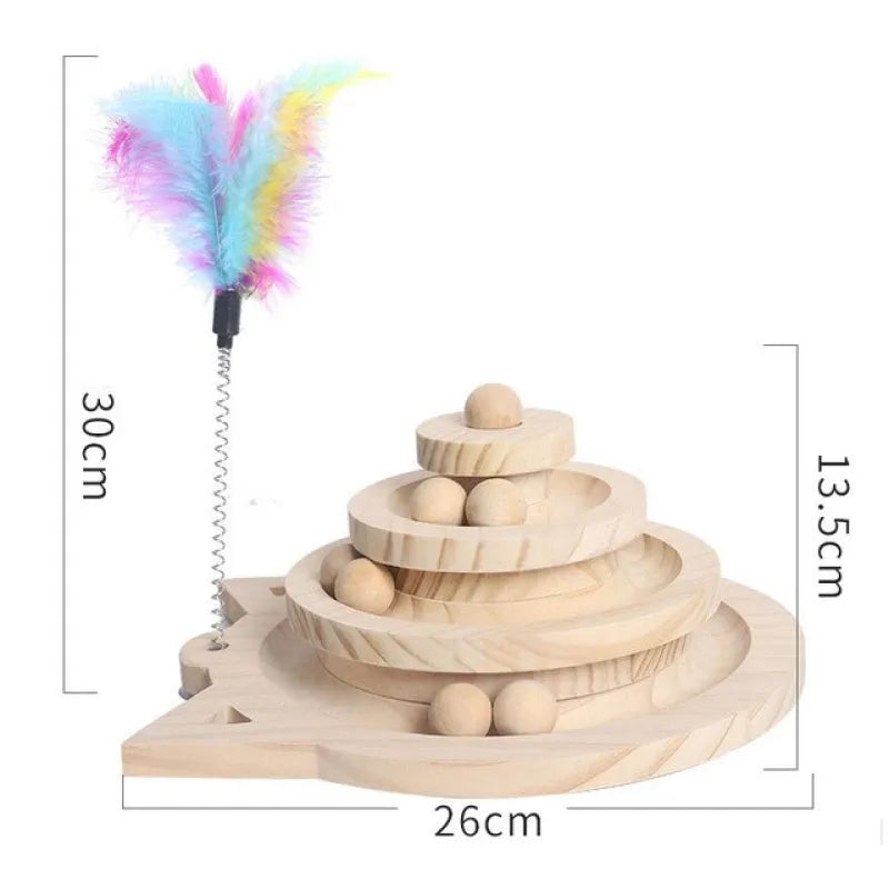🐾 Three-Layer Cat Climbing Frame with Turntable Ball — The Ultimate Play & Exercise Hub