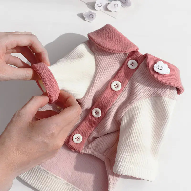 Cloud Ribbed Small Dog Casual Clothing