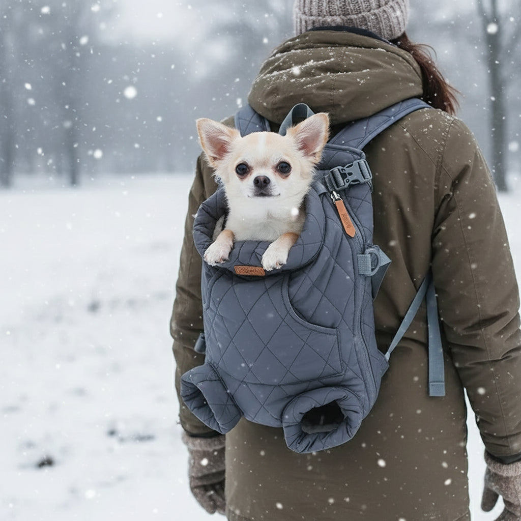 Winter Thickened Portable Pet Chest Backpack