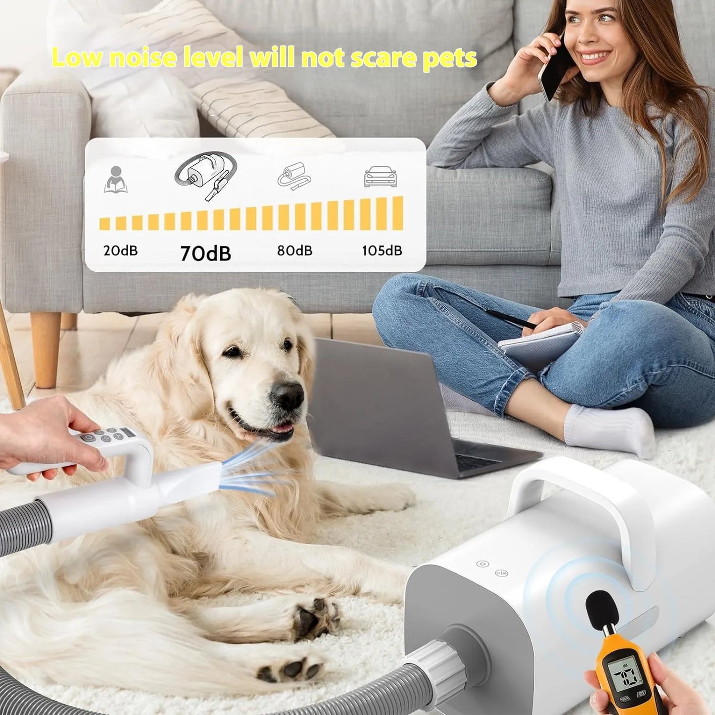🐾 Smart Negative Ion Pet Hair Dryer — Efficient, Gentle, and Pet-Friendly