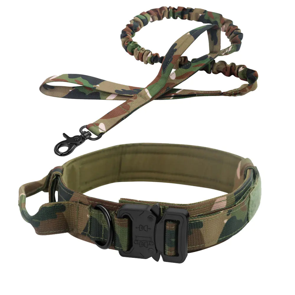Tactical Outdoor Dog Leash for Large Dogs with Collar