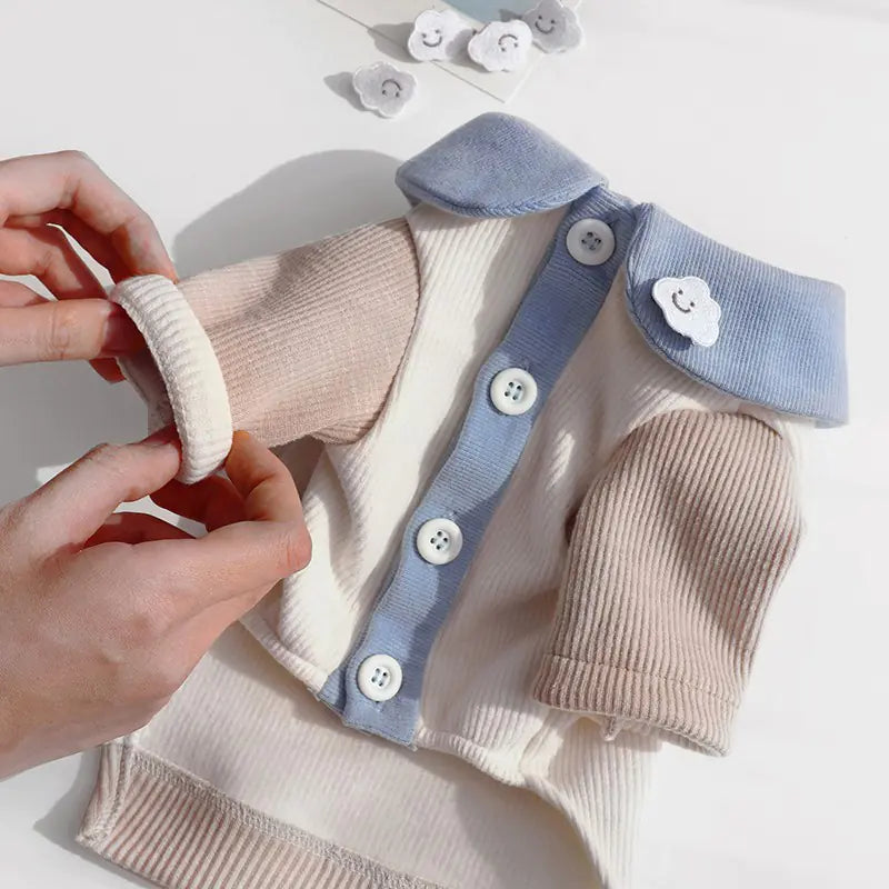 Cloud Ribbed Small Dog Casual Clothing