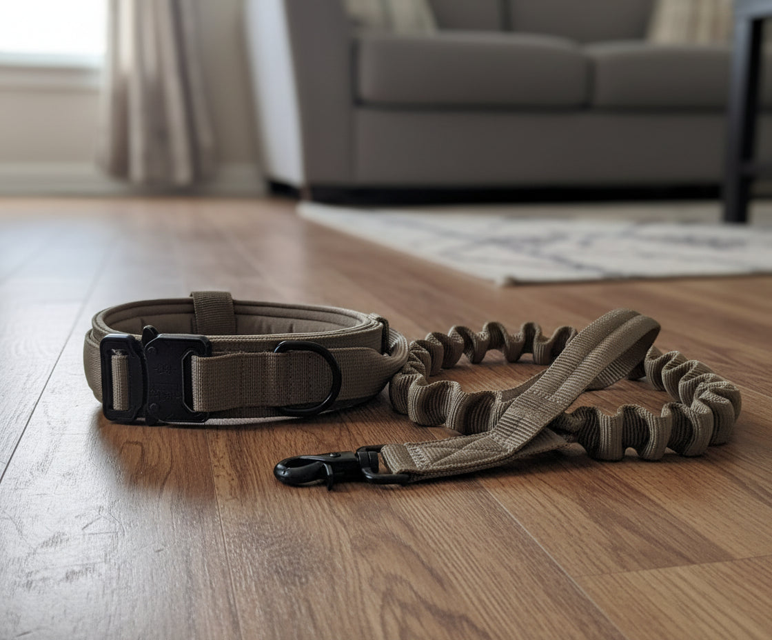 Tactical Outdoor Dog Leash for Large Dogs with Collar