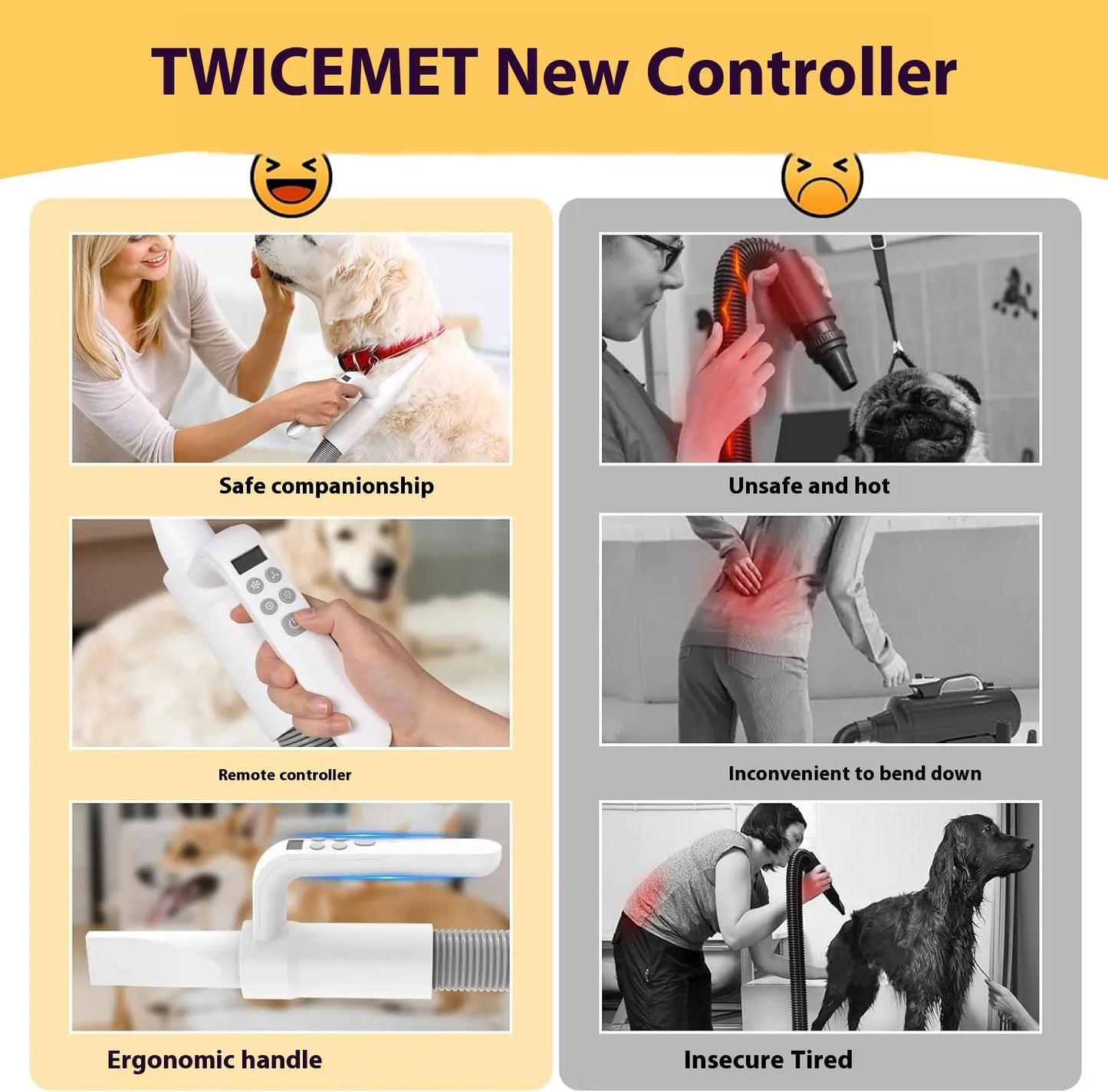 🐾 Smart Negative Ion Pet Hair Dryer — Efficient, Gentle, and Pet-Friendly