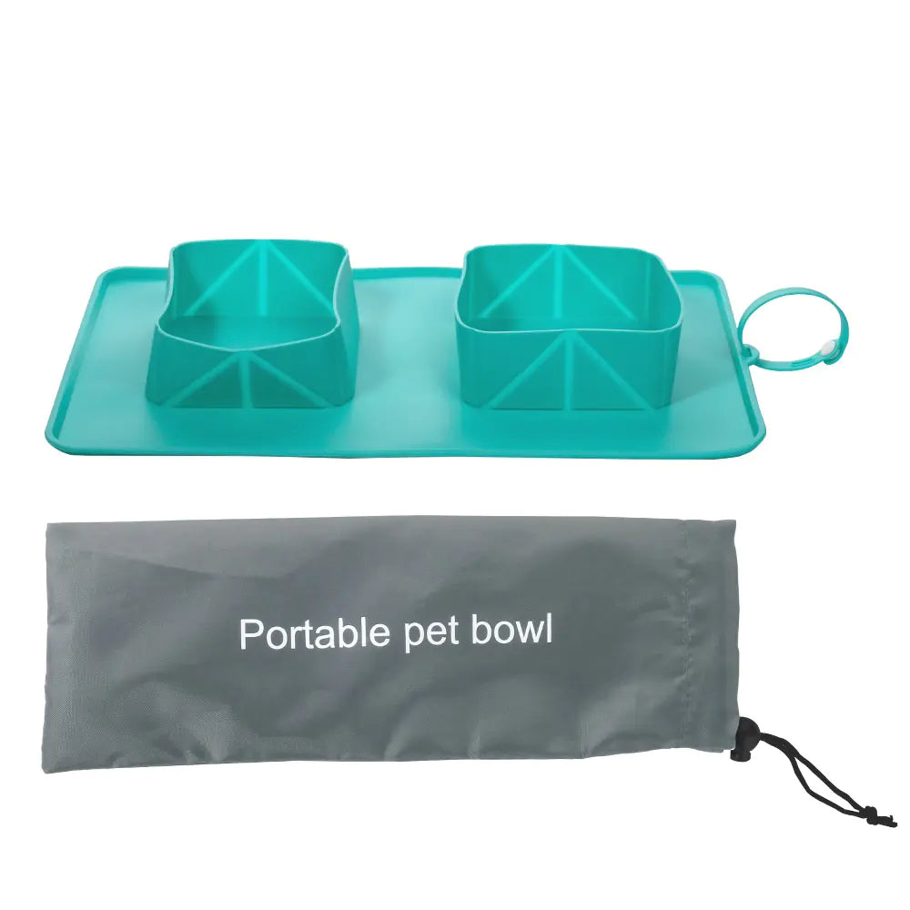 Compact Dual Pet Travel Bowl