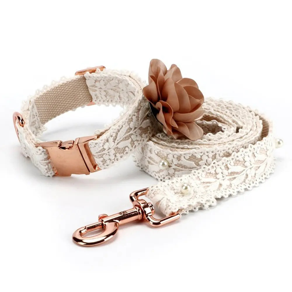 Lace Flower Pet Harness and Leash Set for Cats and Dogs