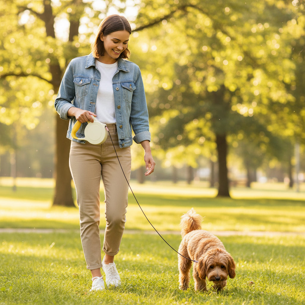 Automatic Retractable Dog Leash with Thermal Transfer