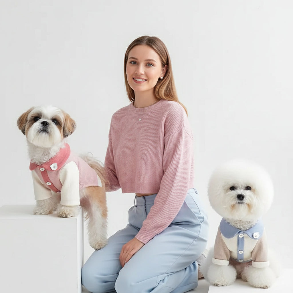 Cloud Ribbed Small Dog Casual Clothing