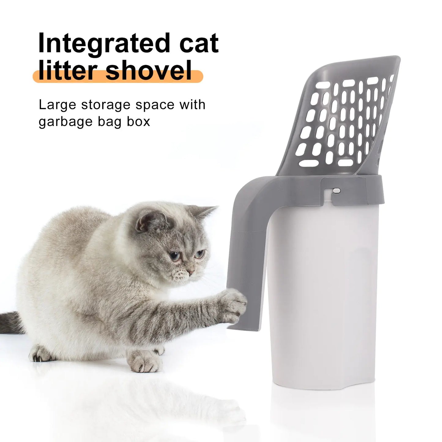 Large Capacity Litter Shovel and Waste Bin for Cats