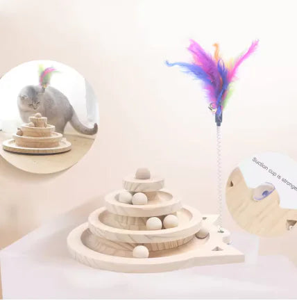 🐾 Three-Layer Cat Climbing Frame with Turntable Ball — The Ultimate Play & Exercise Hub