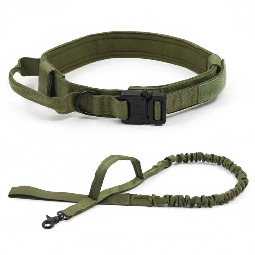 Tactical Outdoor Dog Leash for Large Dogs with Collar
