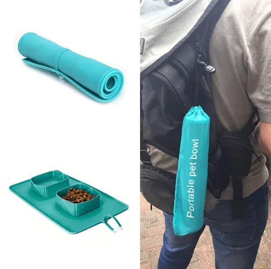 Compact Dual Pet Travel Bowl