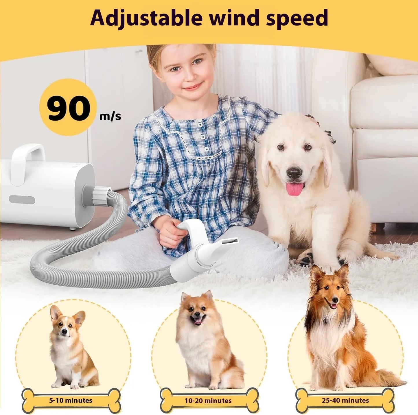 🐾 Smart Negative Ion Pet Hair Dryer — Efficient, Gentle, and Pet-Friendly