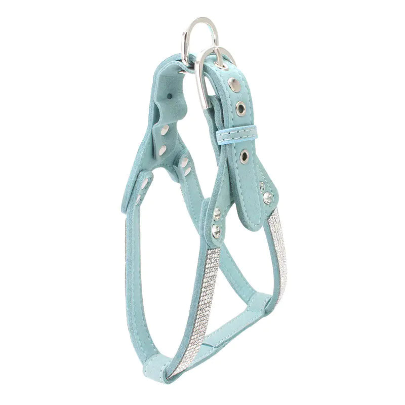 New Rhinestone Pet Harness with Soft Faux Leather