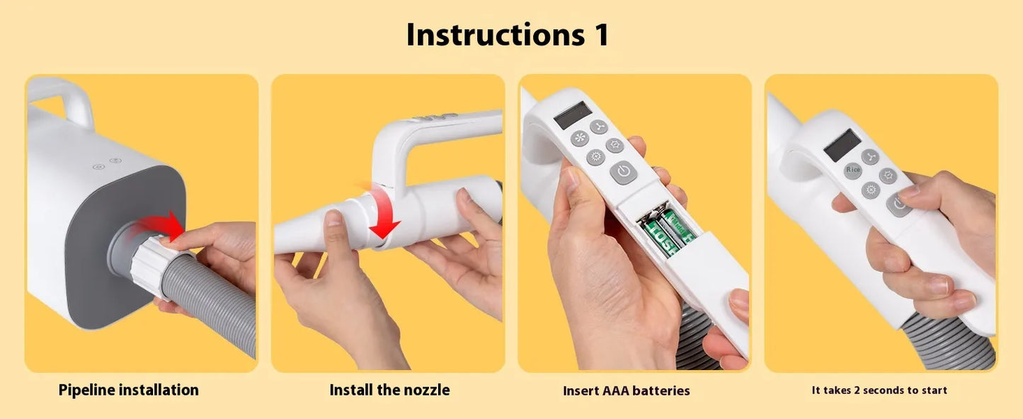 🐾 Smart Negative Ion Pet Hair Dryer — Efficient, Gentle, and Pet-Friendly