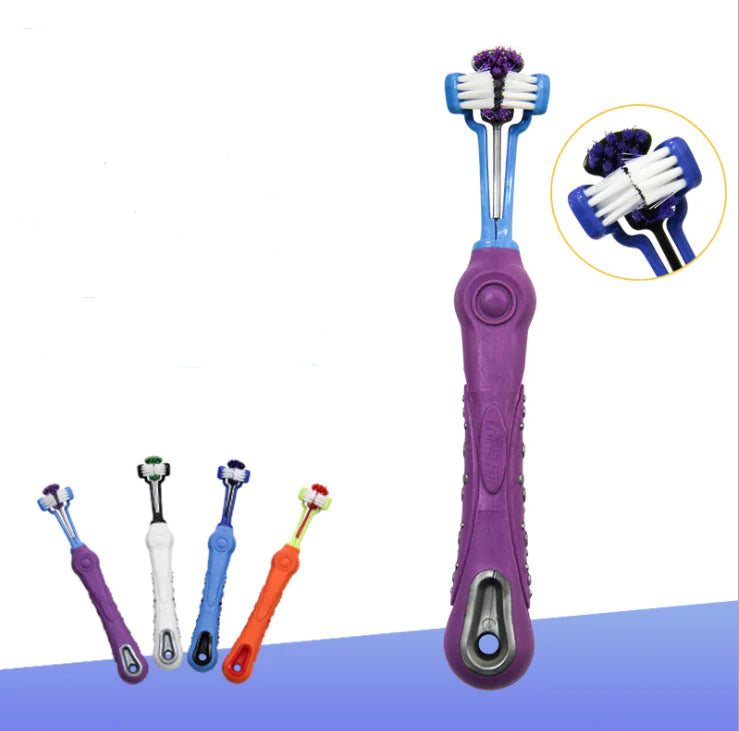Pet Toothbrush with Three Heads for Large Dogs
