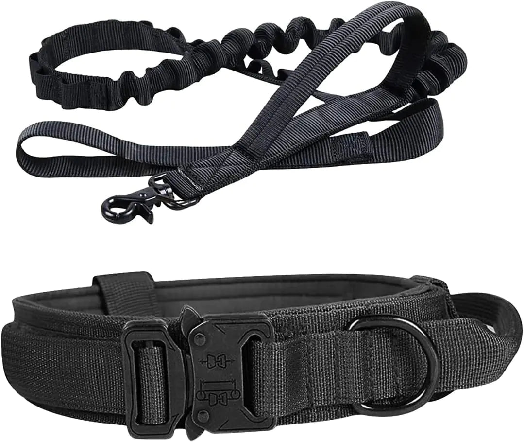 Tactical Outdoor Dog Leash for Large Dogs with Collar
