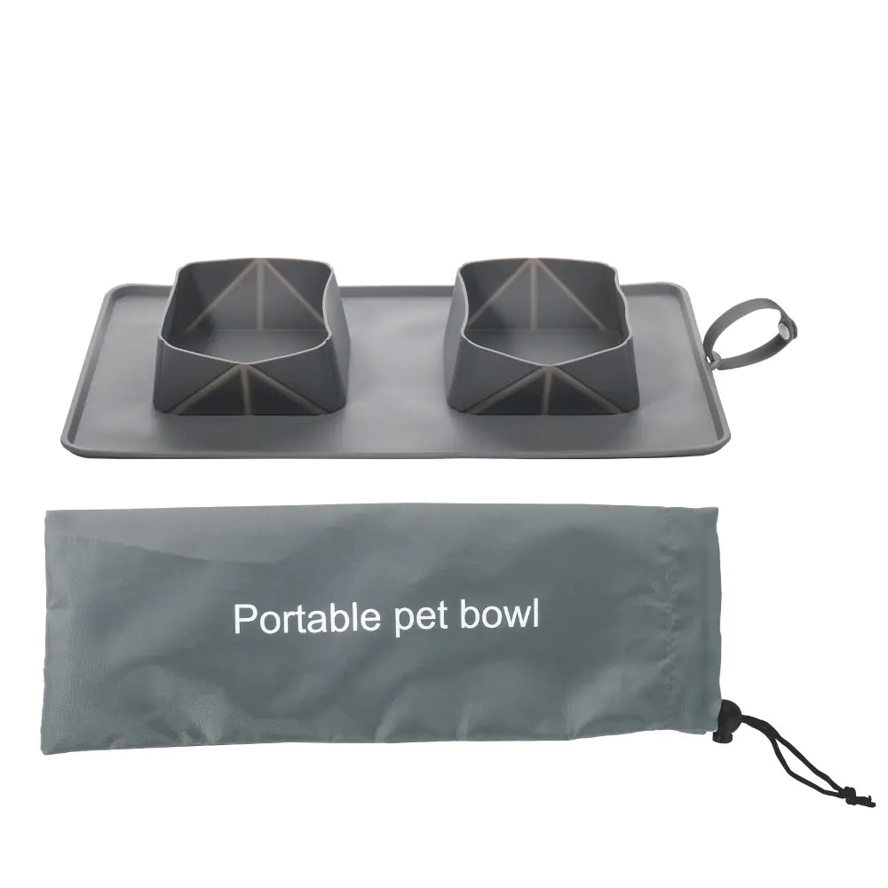 Compact Dual Pet Travel Bowl