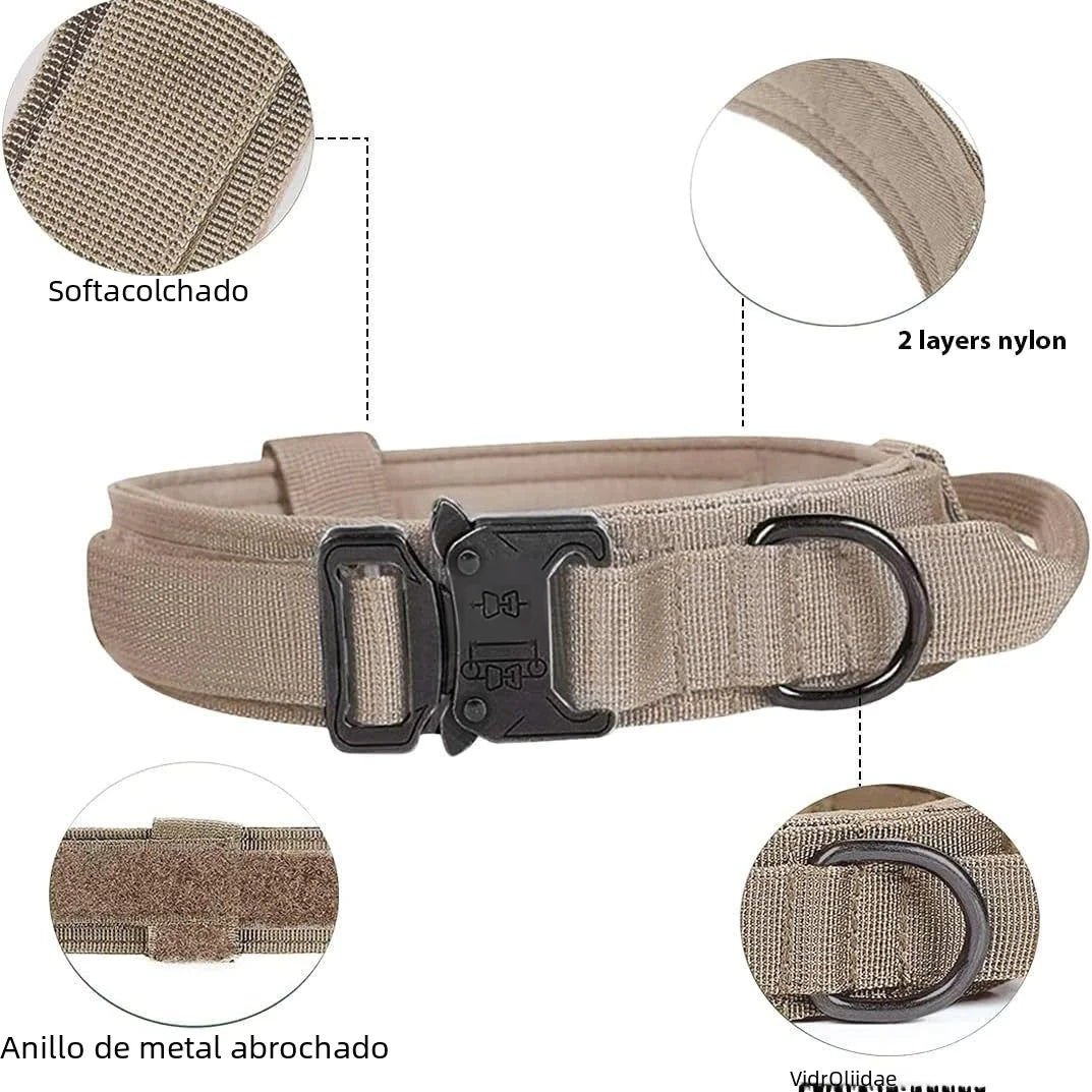 Tactical Outdoor Dog Leash for Large Dogs with Collar