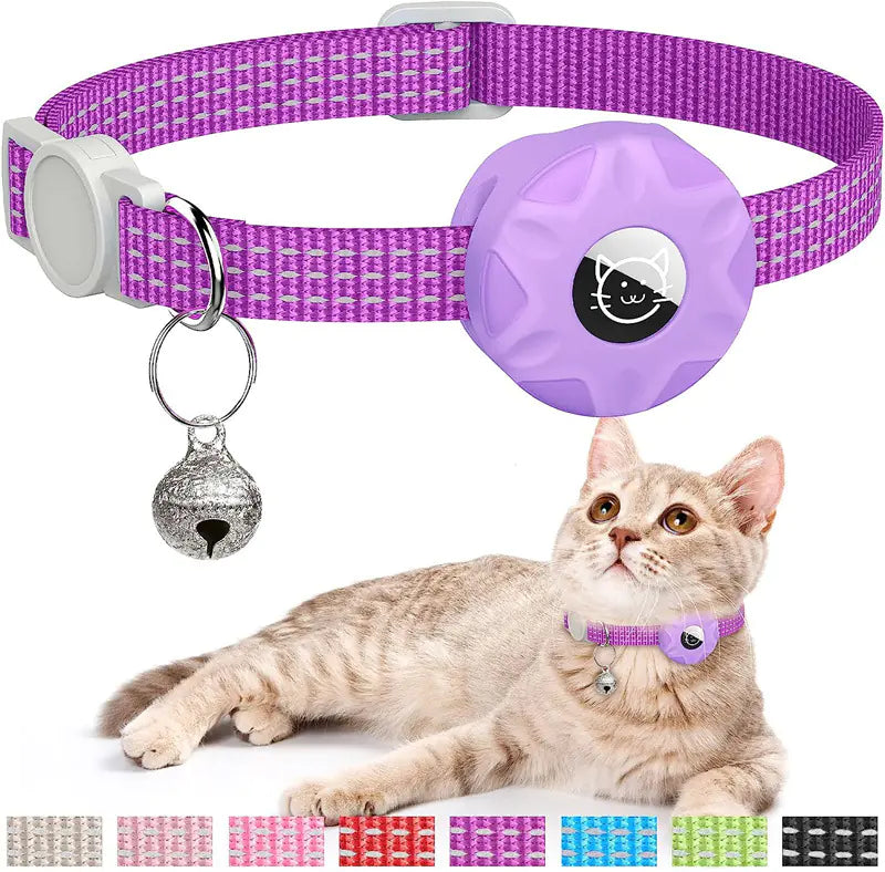 Apple AirTag Cat Collar Tracker with Reflective Bag