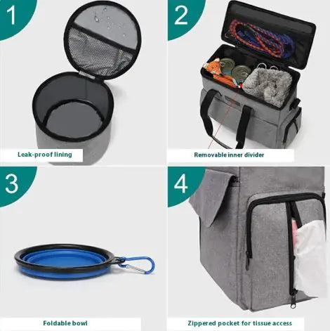 🐾 Tote Pet Travel Bag — Organized & Travel-Friendly