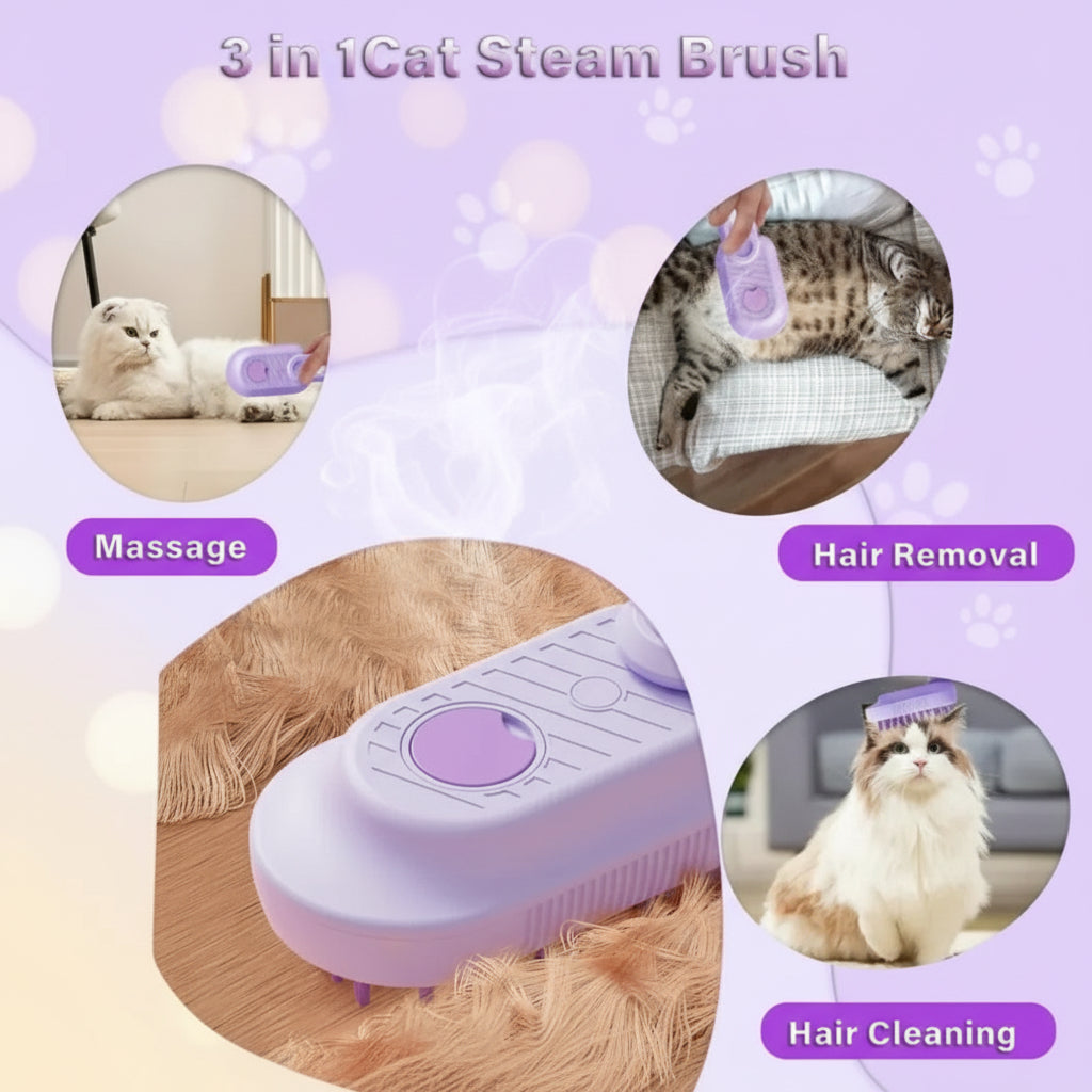3-in-1 Cat Steam Brush