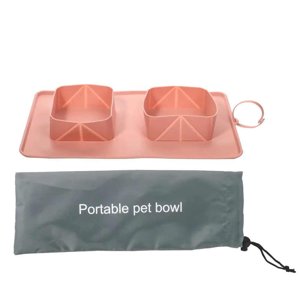 Compact Dual Pet Travel Bowl