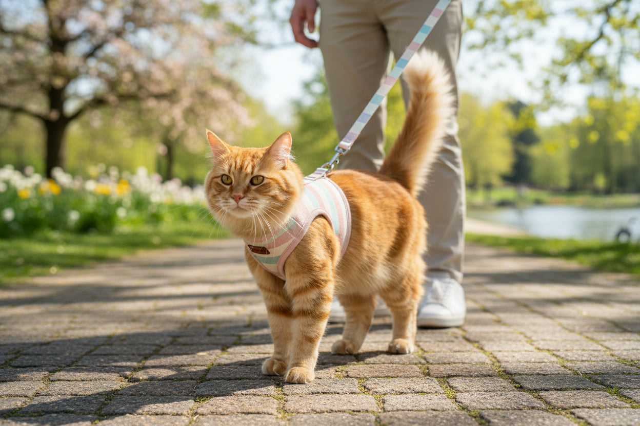 Gentle Paws™ Cat Harness and Leash for Pets (One Piece)