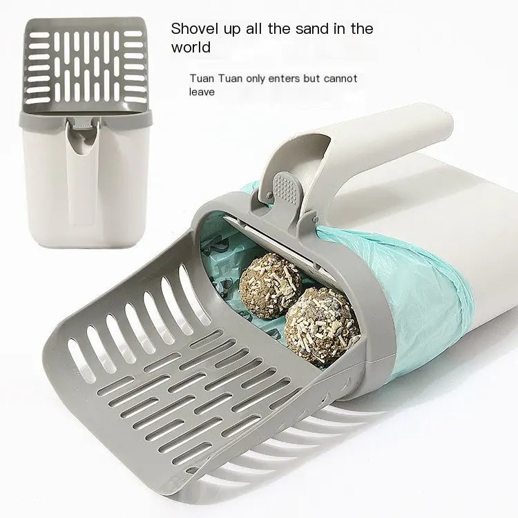 Large Capacity Litter Shovel and Waste Bin for Cats