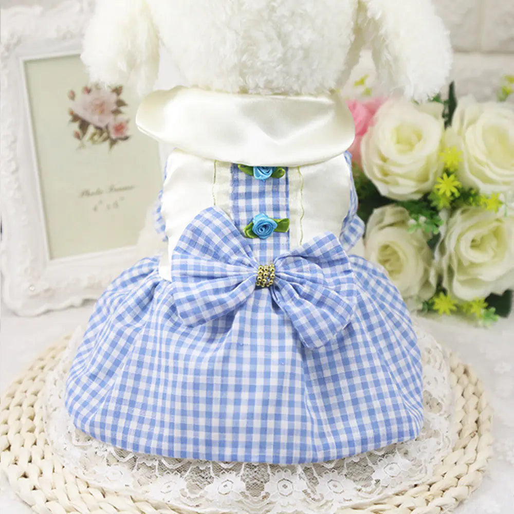 British Style Cotton Plaid Dog Clothes