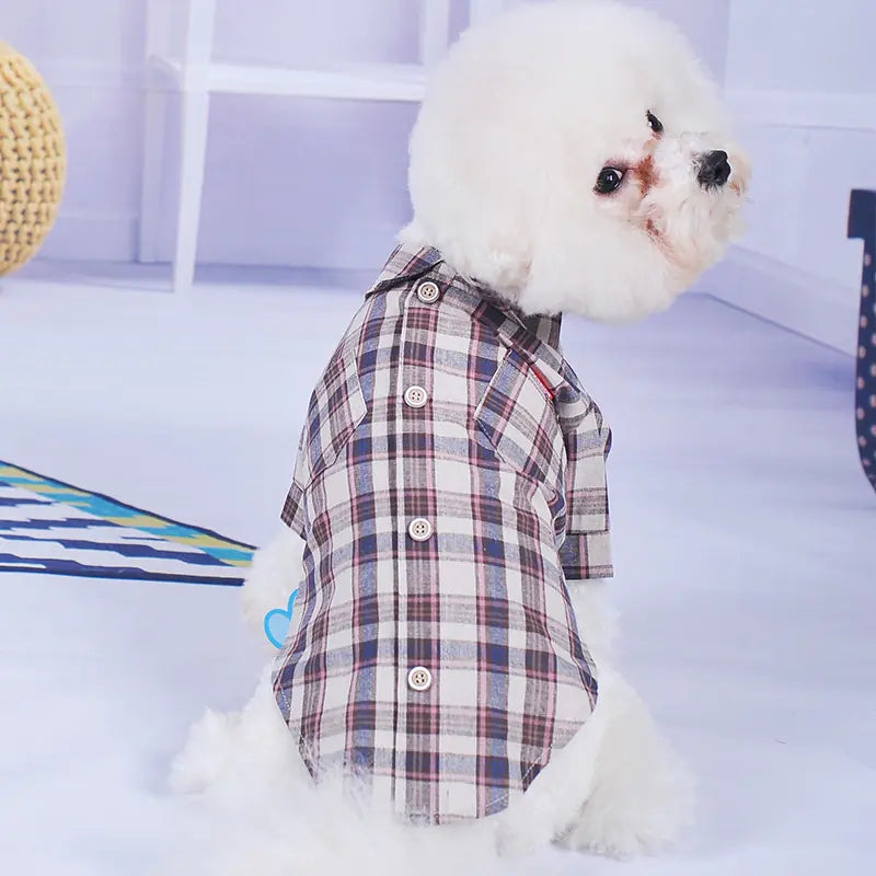 Summer Thin Double Diagonal Pocket Shirt for Dogs