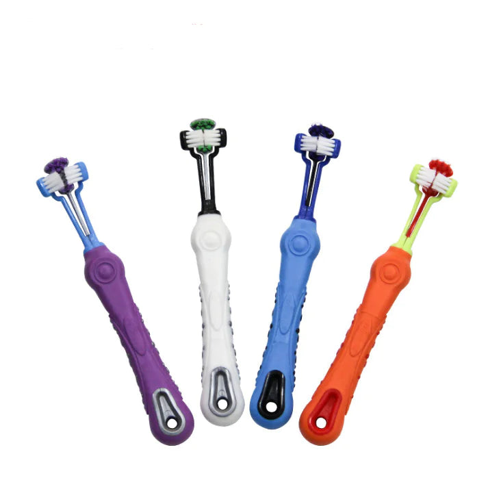 Pet Toothbrush with Three Heads for Large Dogs