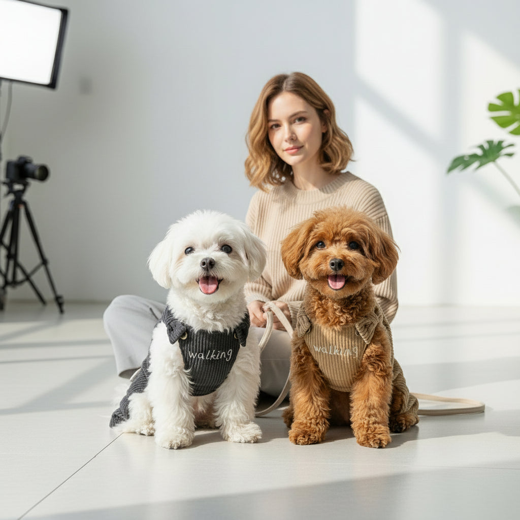 Pet Corduroy Overalls for Four-Legged Friends