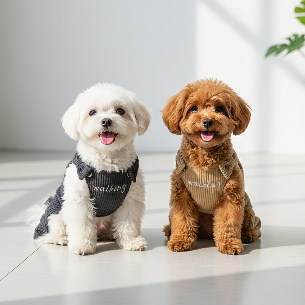 Pet Corduroy Overalls for Four-Legged Friends