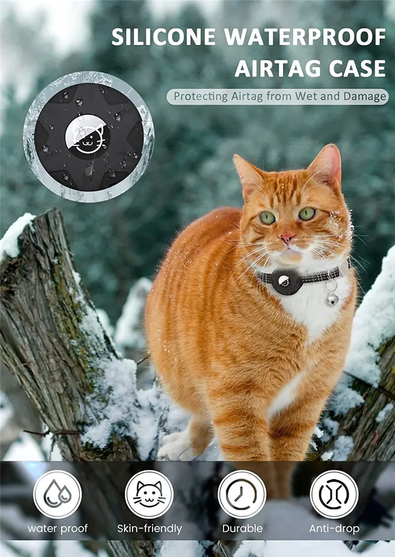 Apple AirTag Cat Collar Tracker with Reflective Bag